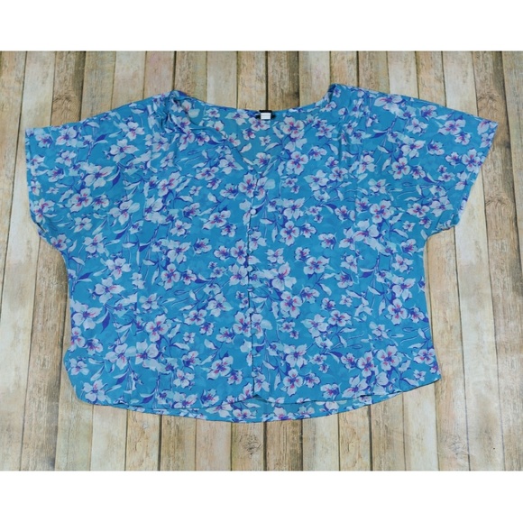 Torrid Tops - Torrid Floral Chiffon Button Front Top V Neck